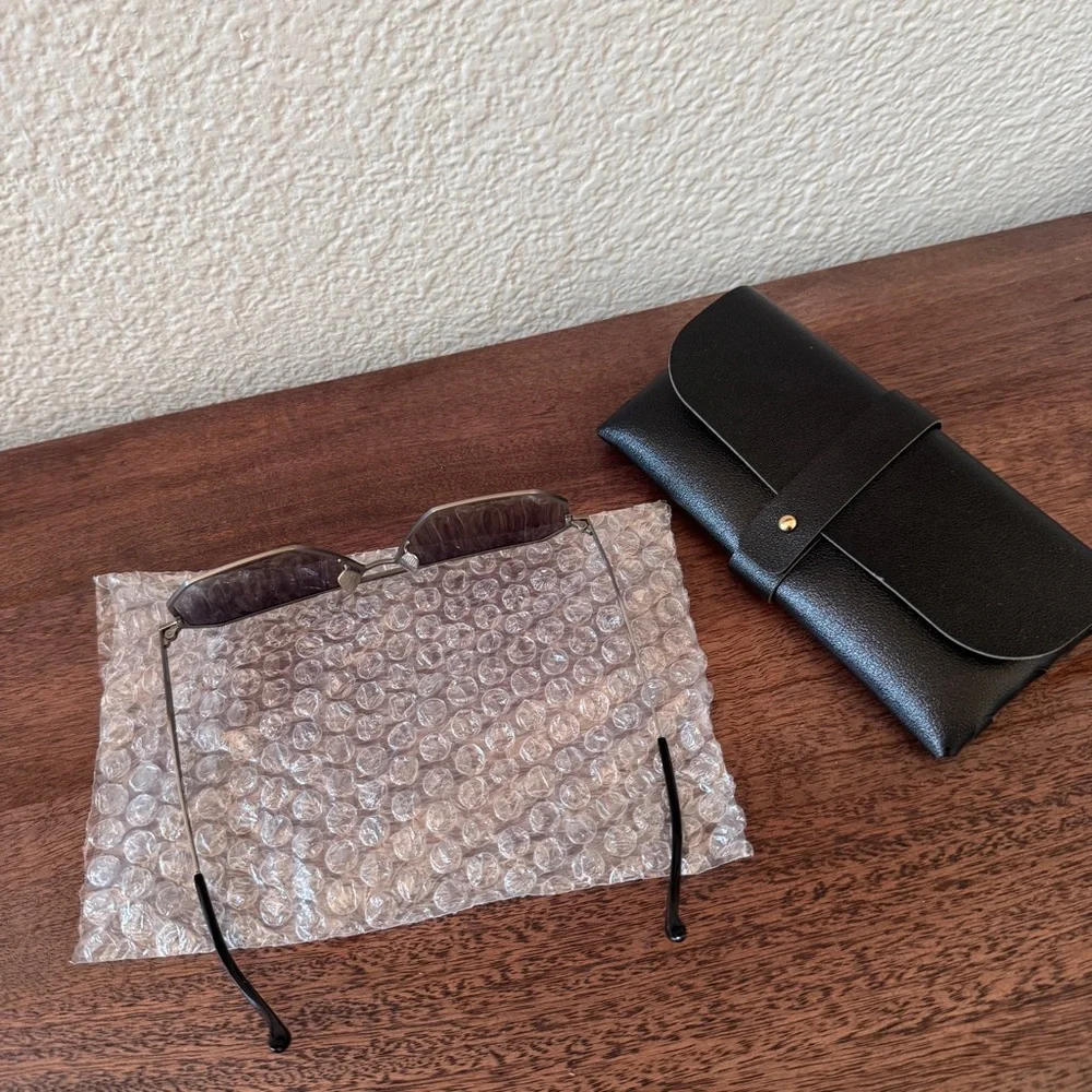 NWT! Titanium Sunglasses in Silver with Black Case - Picture 6 of 12